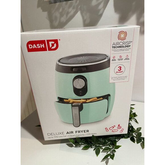 Dash | Kitchen | Dash Deluxe Air Fryer 3 Quart Aqua With Aircrisp ...